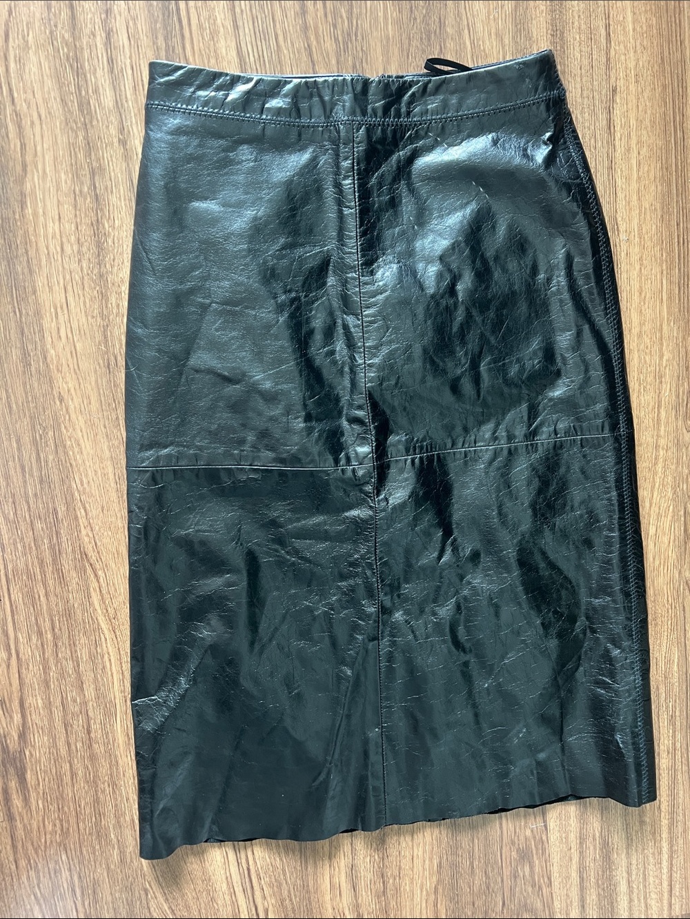 Gap Vintage Black Faux Leather Midi Skirt - Women